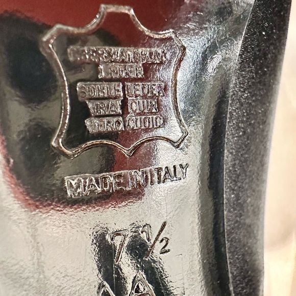 Neiman‎ Marcus Heels Black Satin Rose 7.5AA Made In Italy - Picture 12 of 15